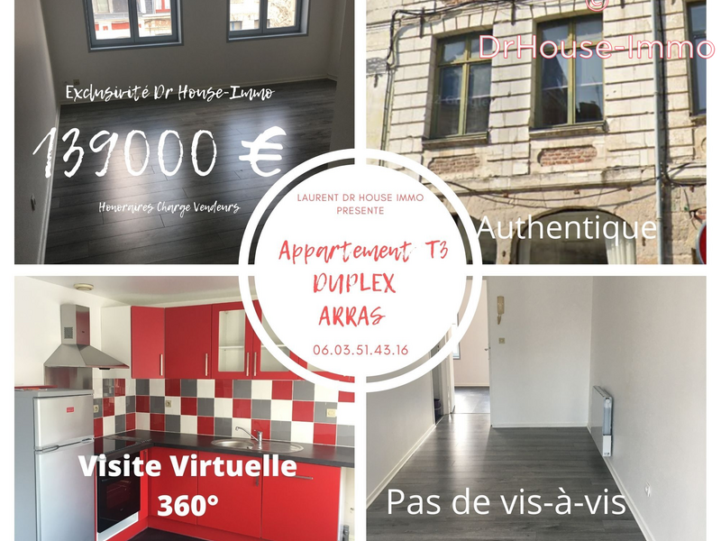 Appartement vente 3 pièces Arras 60m²