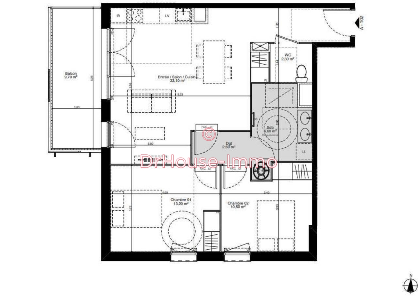 Photo 3 : Vente Appartement 3 pièces Mérignac 68 m²