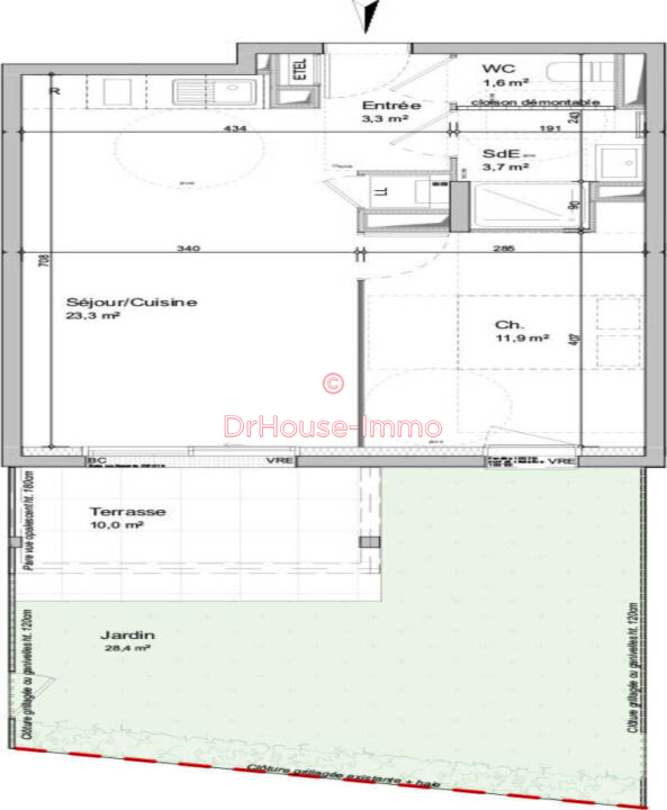 Photo 3 : Vente Appartement 2 pièces Le Fenouiller 43 m²