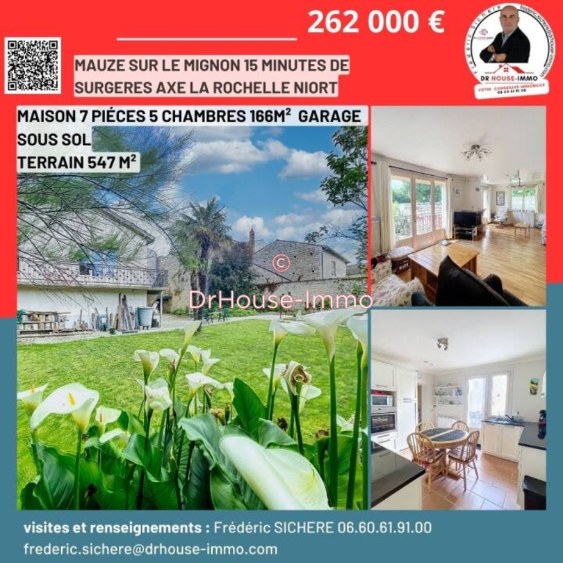 Photo 1 : Vente Maison 7 pièces Mauzé-sur-le-Mignon 166 m²