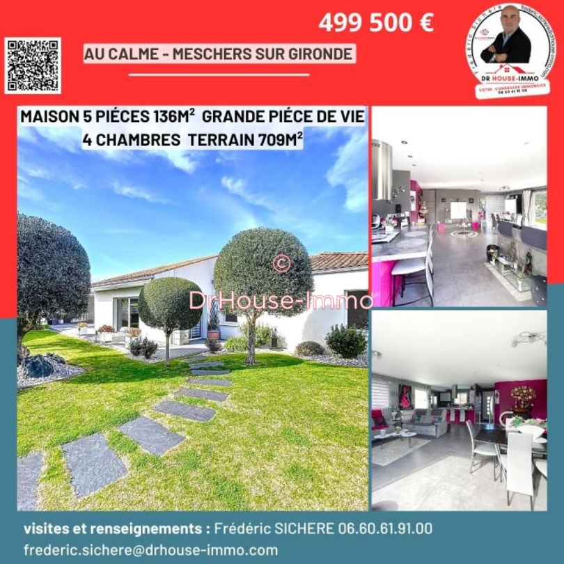 Photo 1 : Vente Maison 5 pièces Meschers-sur-Gironde 136 m²