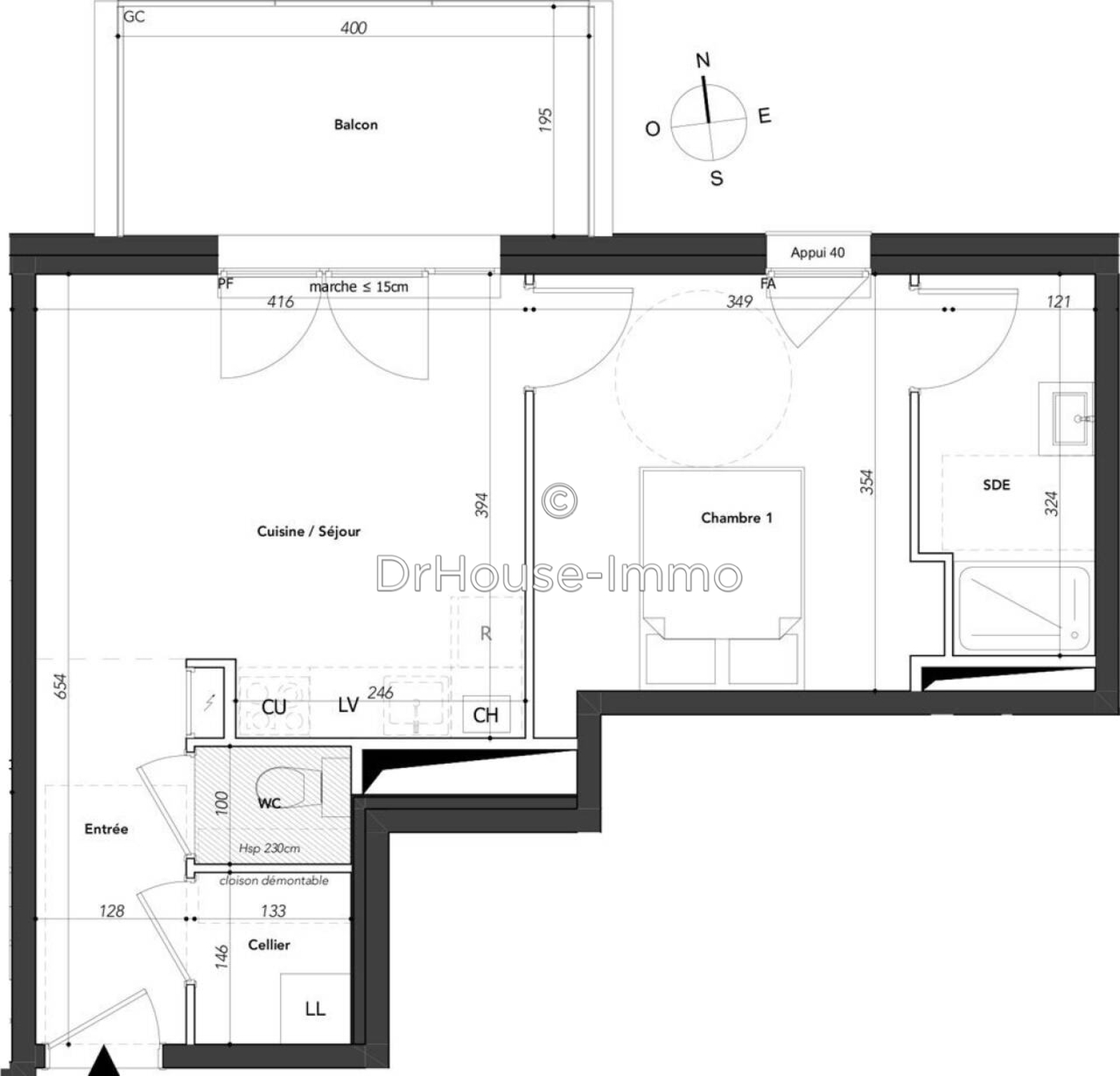 Photo 3 : Vente Appartement 2 pièces Marignier 40 m²
