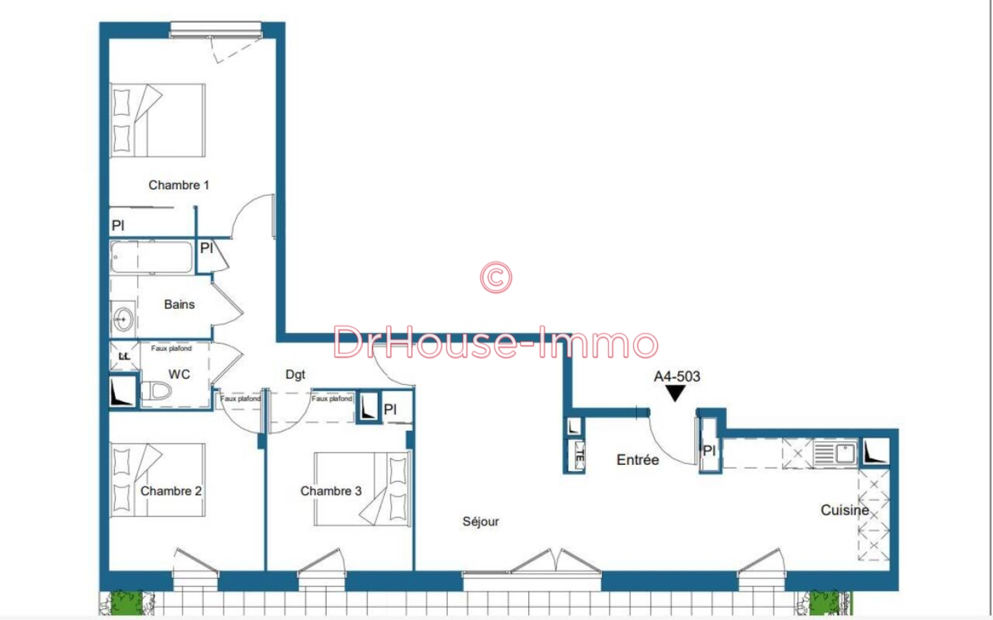 Photo 2 : Vente Appartement 4 pièces Bondy 75 m²