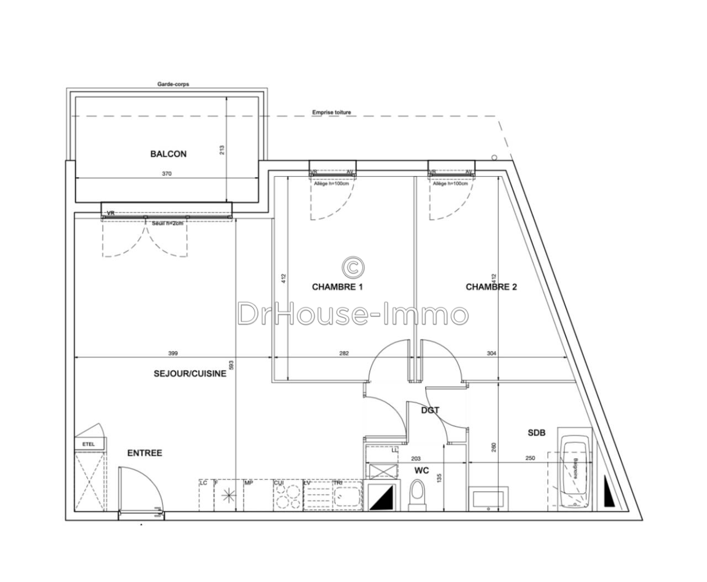 Photo 2 : Vente Appartement 3 pièces Périgueux 61 m²