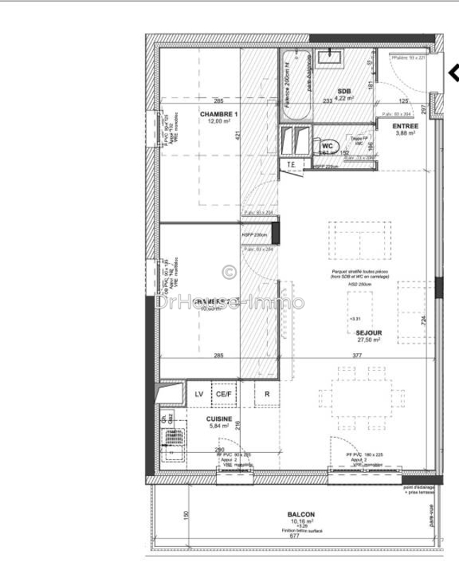 Photo 1 : Vente Appartement 3 pièces Saint-Bonnet-de-Mure 65 m²