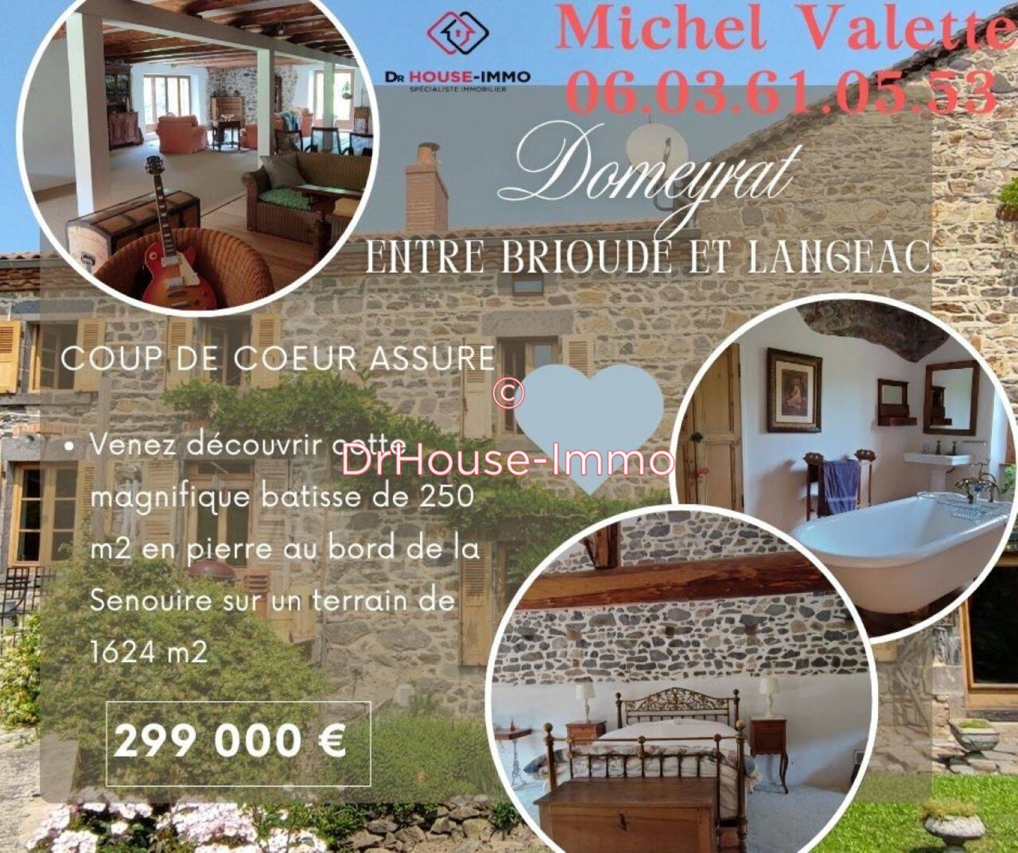 Photo 1 : Vente Maison 7 pièces Domeyrat 250 m²
