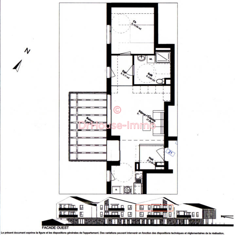 Photo 3 : Vente Appartement 2 pièces Blériot-plage 54 m²