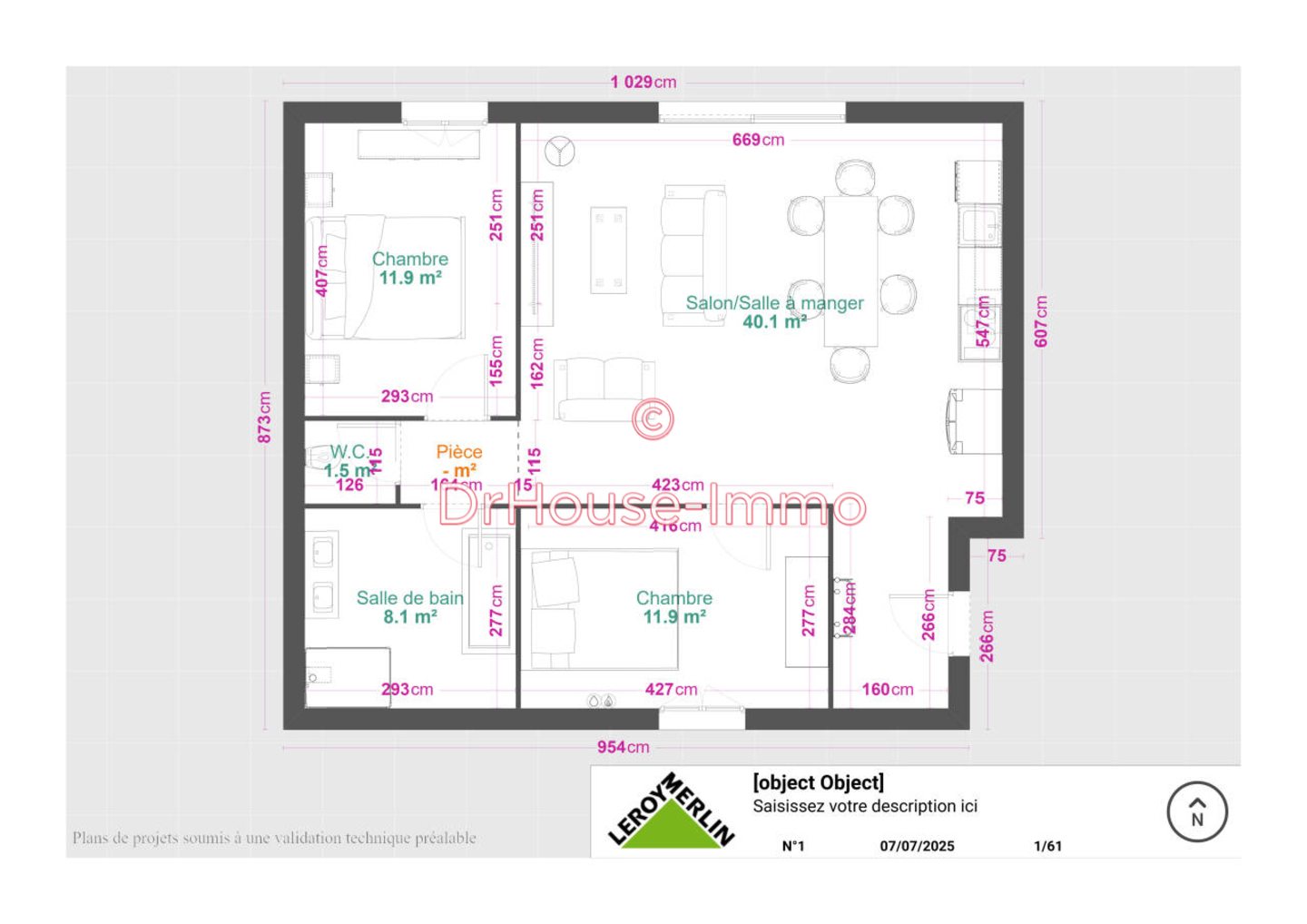 Photo 3 : Vente Appartement 2 pièces Warmeriville 69 m²