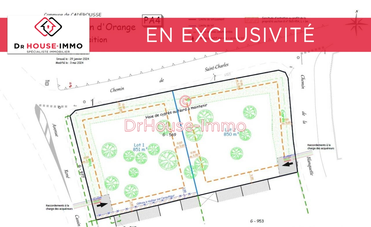 Photo 3 : Vente Terrain  Caderousse 850 m²