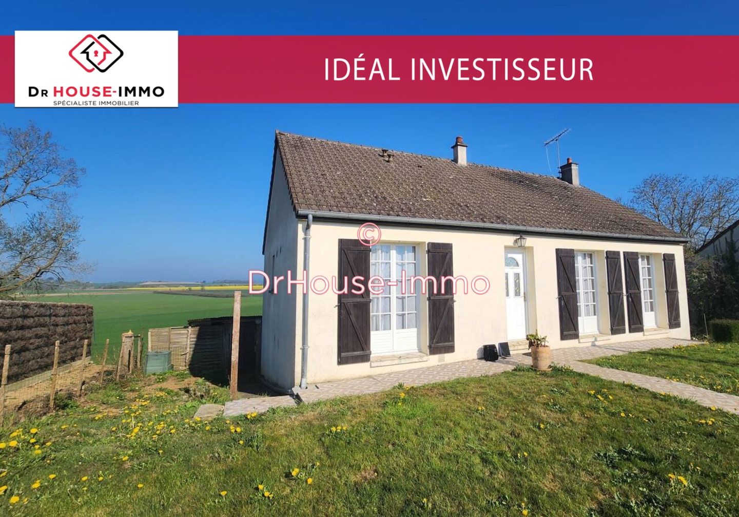 Photo 1 : Vente Maison 4 pièces Saint-Aubin-de-Locquenay 80 m²