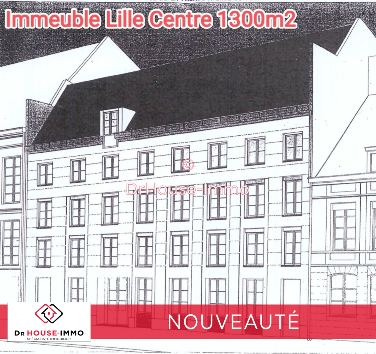 Photo 1 : Vente Immeuble 45 pièces Lille 1286 m²
