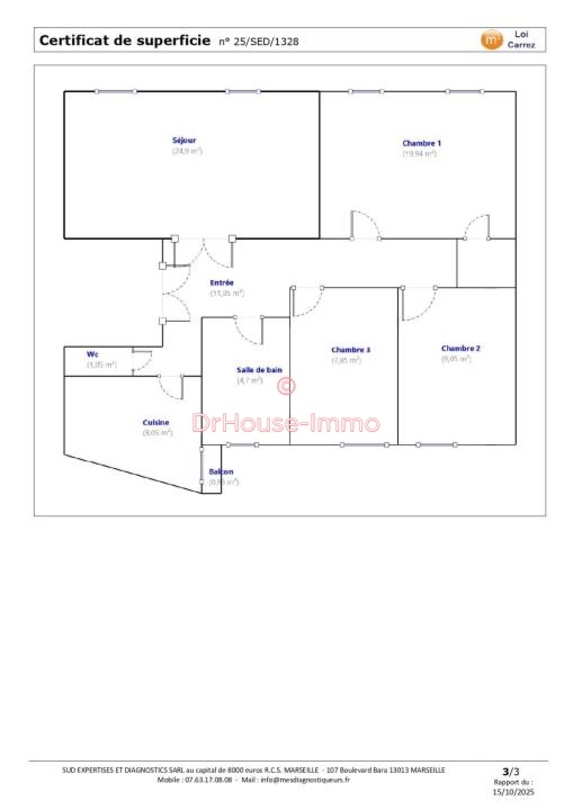 Appartement 4 pièces de 87 m² - Marseille (13005)