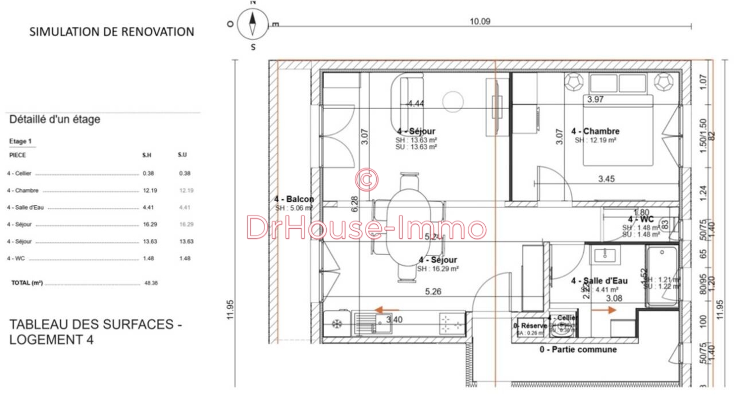 Appartement 2 pièces de 48 m² - Bretignolles-sur-Mer (85470)
