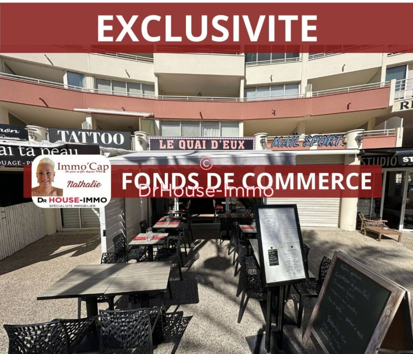 Commerce 2 pièces de 70 m² - Cap d'Agde (34300)