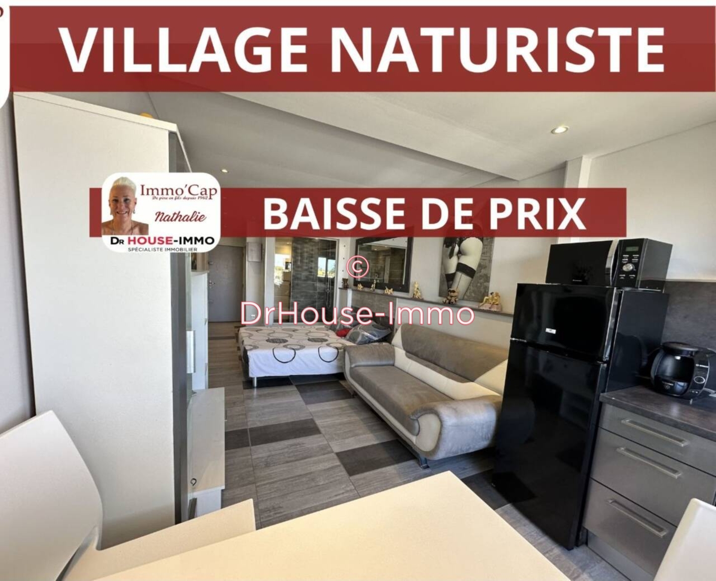 Appartement 1 pièce de 23 m² - Cap d'Agde (34300)