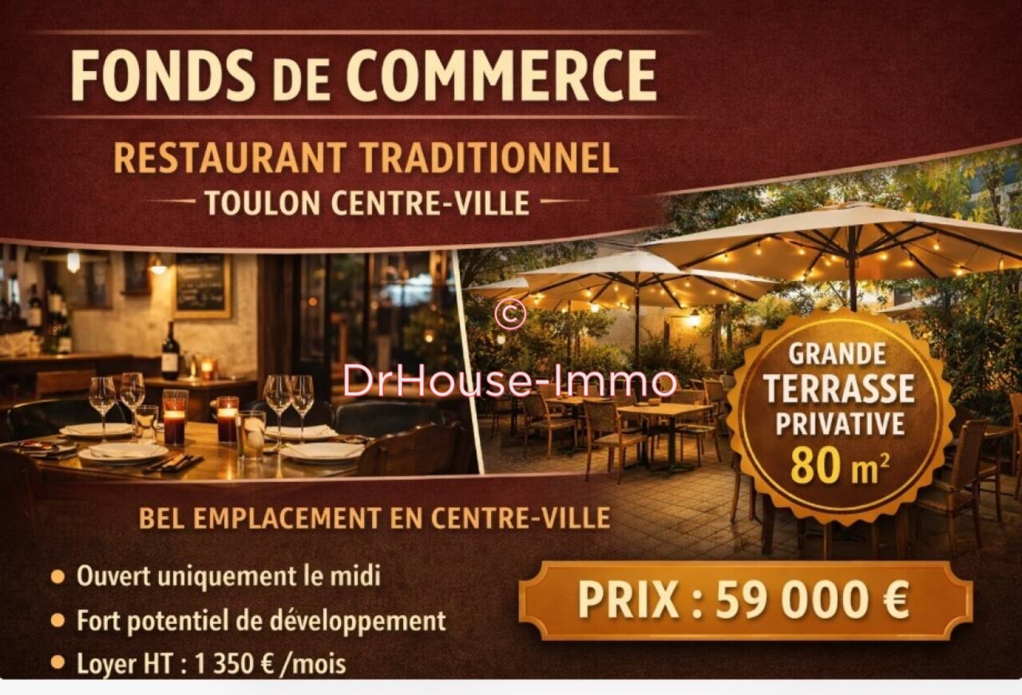 Commerce 1 pièce de 100 m² - Toulon (83000)