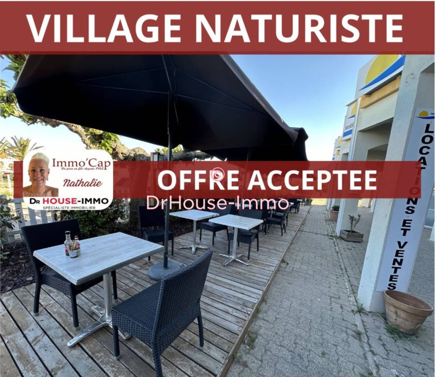 Commerce 2 pièces de 60 m² - Cap d'Agde (34300)