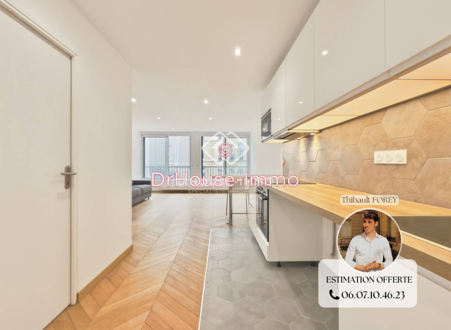 Appartement 1 pièce de 37 m² - Paris (75008)