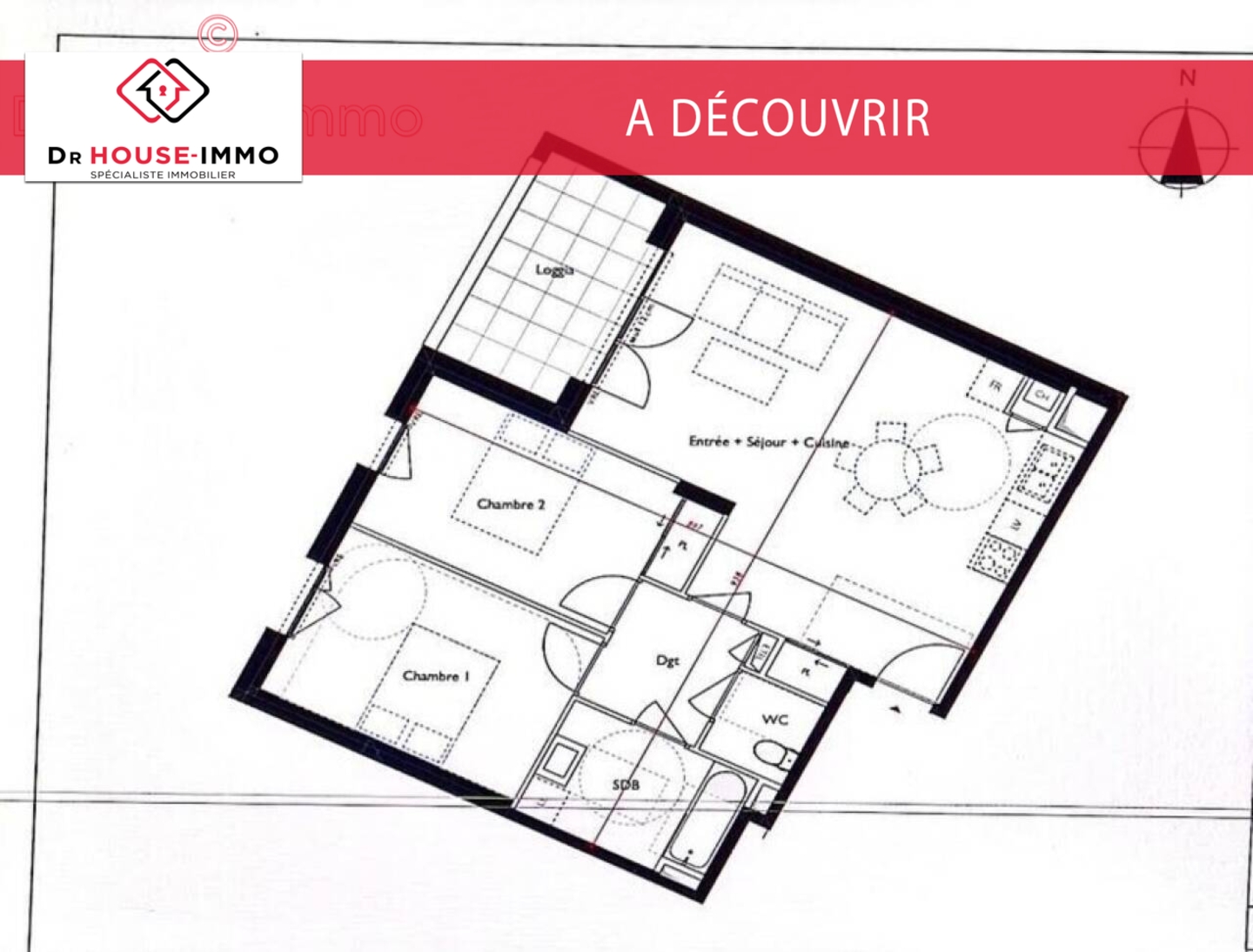 Photo 1 : Vente Appartement 3 pièces Fougères 66 m²
