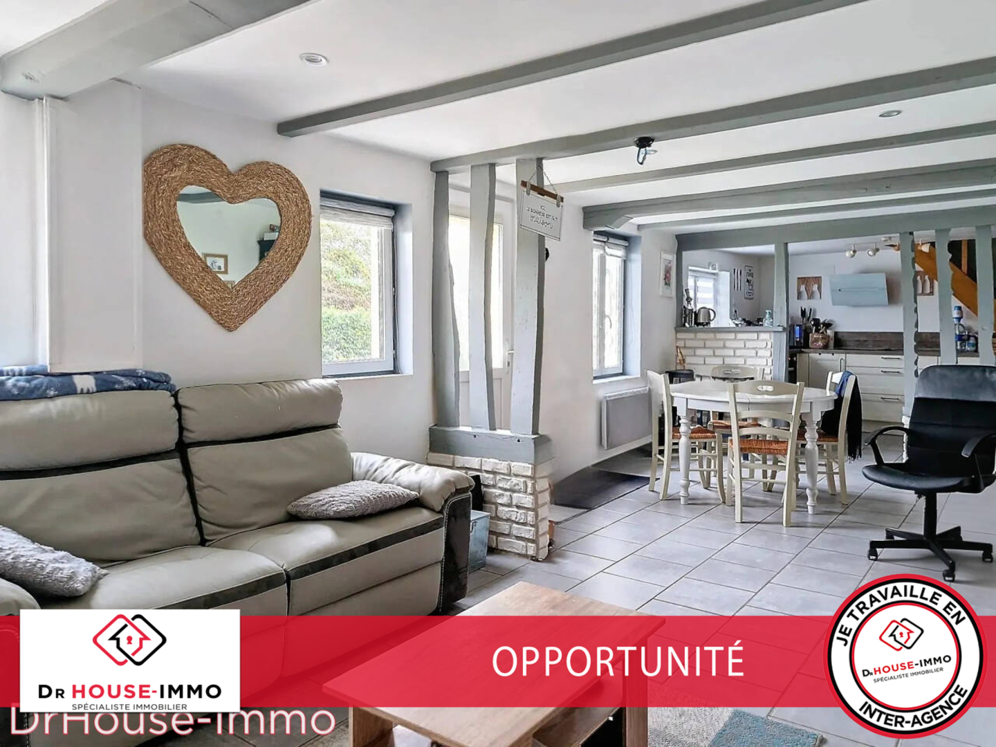 Photo 1 : Vente Maison 3 pièces Tourville-en-Auge 61 m²