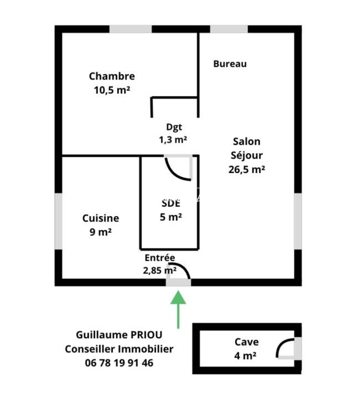 Photo 2 : Vente Appartement 2 pièces Villenave-d'Ornon 55 m²