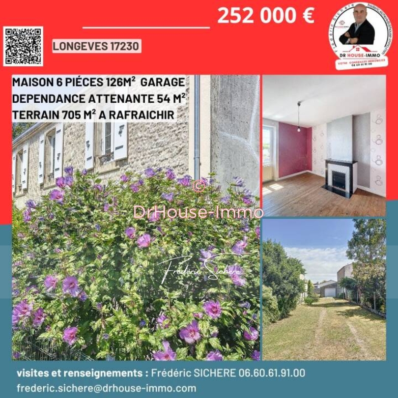 Photo 1 : Vente Maison 6 pièces Longèves 126 m²