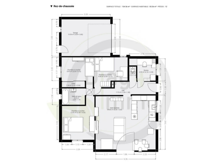 Maison de 84m² - 5 pièces
