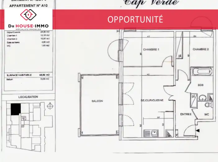 Appartement 3 pièces de 62 m² - Limeil-Brévannes (94450)