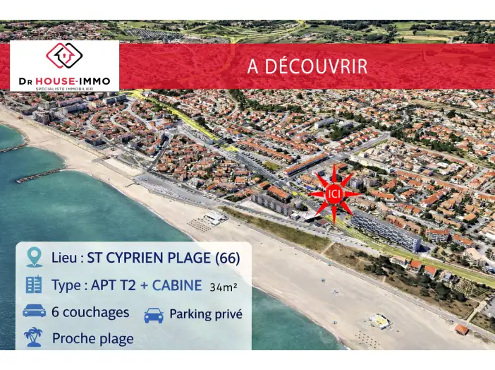 Appartement 3 pièces de 34 m² - Saint-Cyprien (66750)