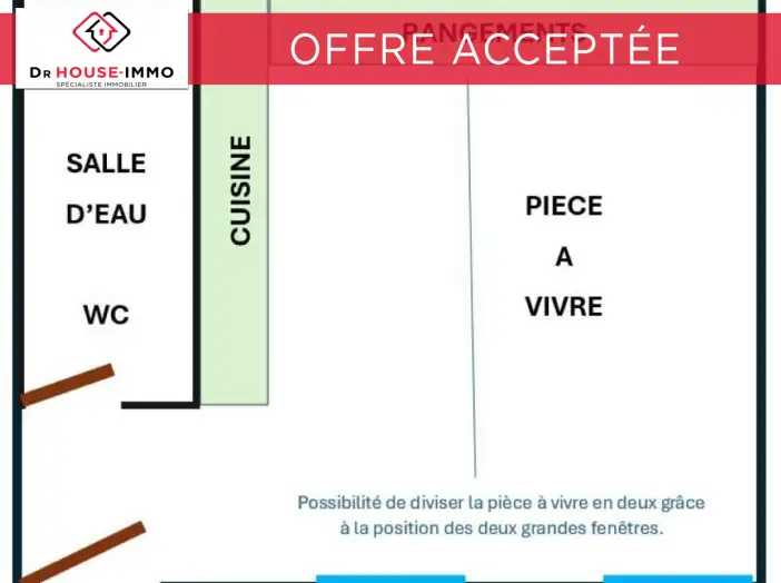 Appartement 1 pièce de 24 m² - Paris (75018)