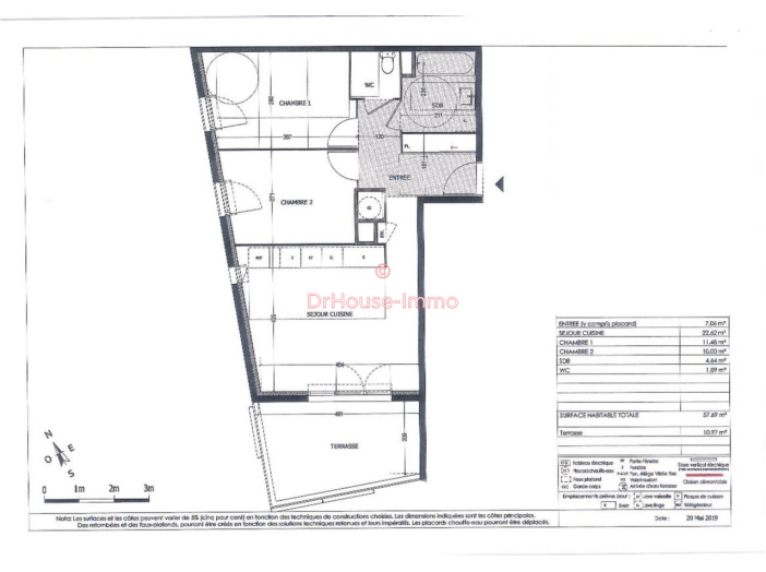 Appartement de 57m² - 3 pièces