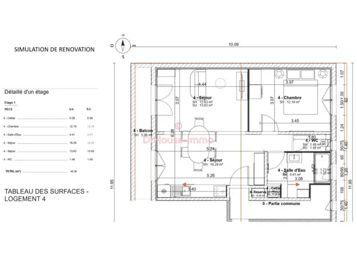 Appartement 2 pièces de 48 m² - Bretignolles-sur-Mer (85470)