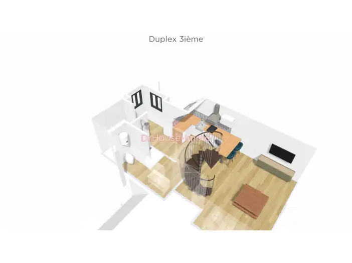 Appartement 3 pièces de 44 m² - Dieppe (76200)