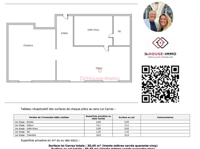 Appartement 2 pièces de 30 m² - Amiens (80000)