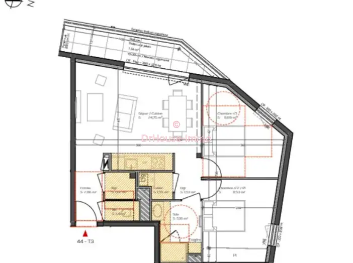 Appartement 3 pièces de 62 m² - Vannes (56000)