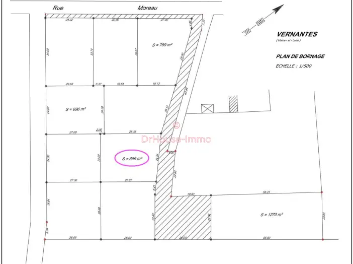 Terrain de 699 m² - Vernantes (49390)