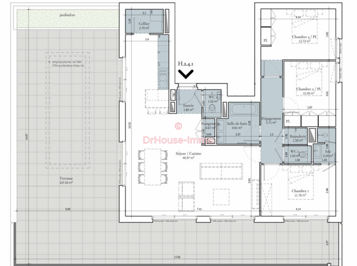 Appartement de 107m² - 4 pièces