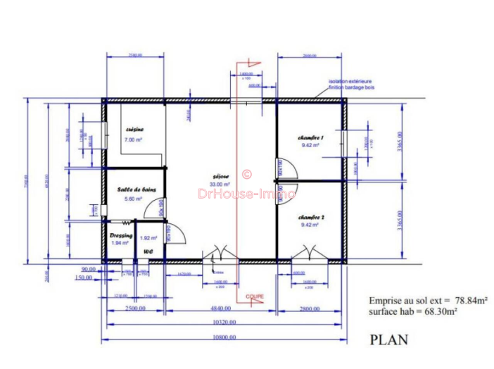 Terrain de 69m²