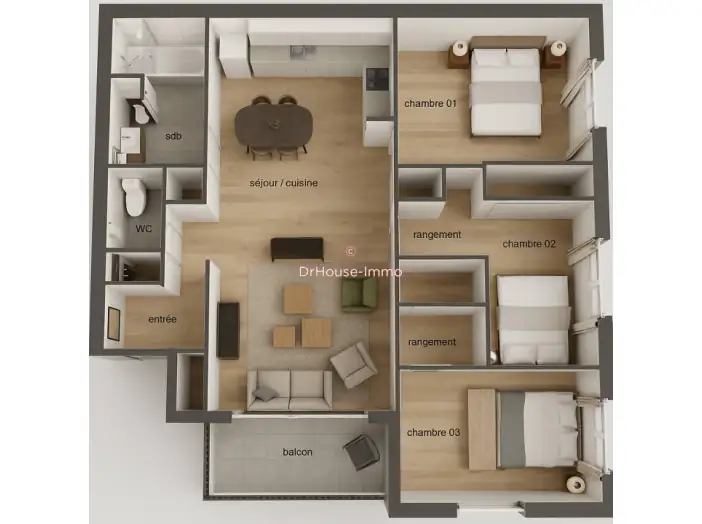 Appartement 4 pièces de 90 m² - Lille (59000)