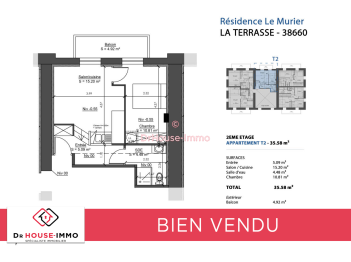 Appartement de 36m² - 2 pièces