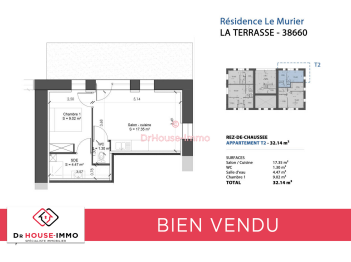 Appartement de 32m² - 2 pièces