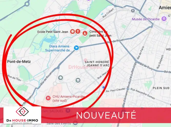 Appartement 1 pièce de 36 m² - Pont-de-Metz (80480)