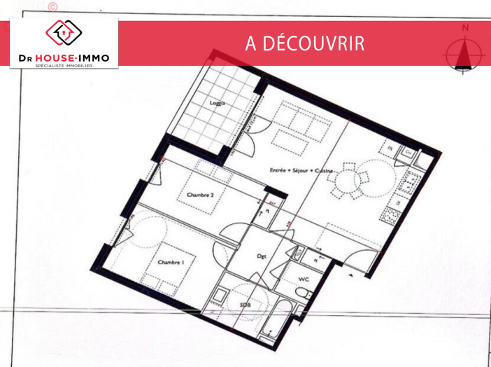 Appartement de 66m² - 2 pièces