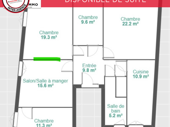 Appartement de 107m² - 5 pièces